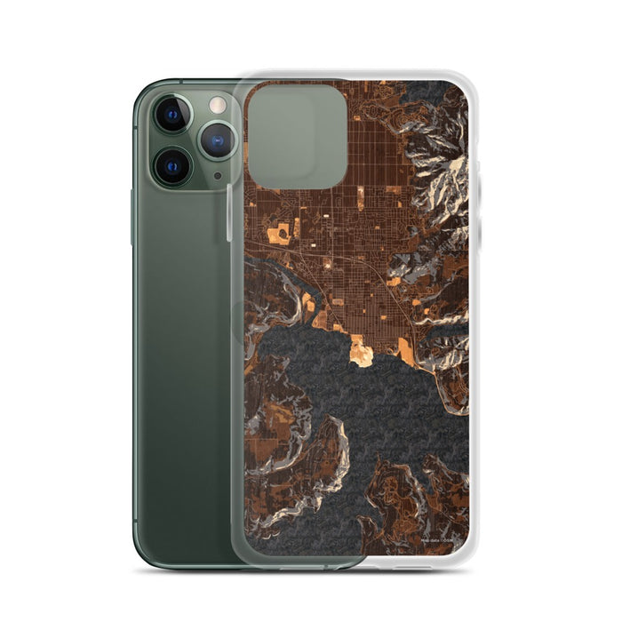 Custom Coeur d'Alene Idaho Map Phone Case in Ember