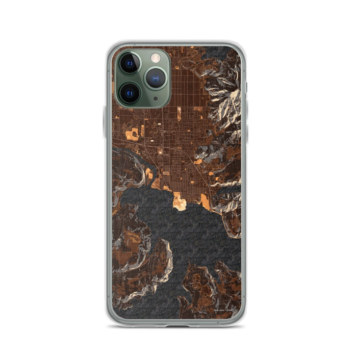 Custom iPhone 11 Pro Coeur d'Alene Idaho Map Phone Case in Ember