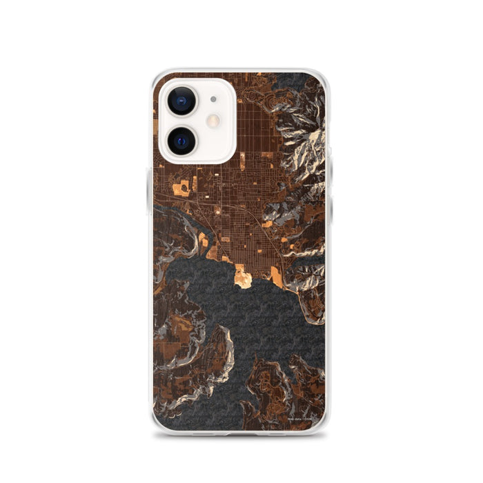 Custom iPhone 12 Coeur d'Alene Idaho Map Phone Case in Ember