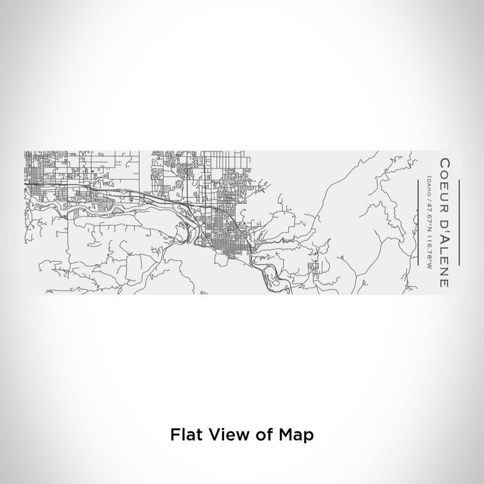 Rendered View of Coeur d'Alene Idaho Map Engraving on 10oz Stainless Steel Insulated Cup with Sliding Lid in White