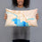 Person holding 20x12 Custom Coeur d'Alene Idaho Map Throw Pillow in Watercolor