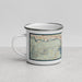 Left View Custom Coeur d'Alene Idaho Map Enamel Mug in Woodblock