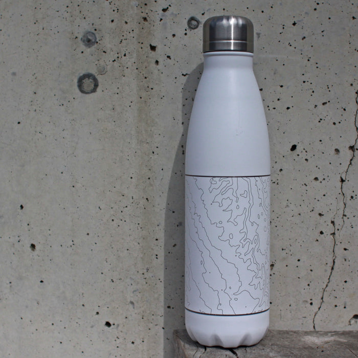 Custom Engraved Map Insulated Bottle in Matte White