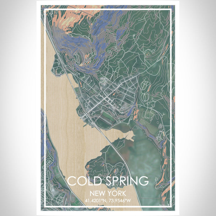 Cold Spring New York Map Print Portrait Orientation in Afternoon Style With Shaded Background