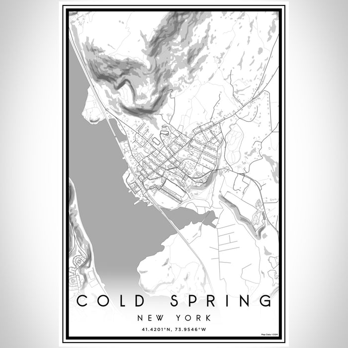 Cold Spring New York Map Print Portrait Orientation in Classic Style With Shaded Background