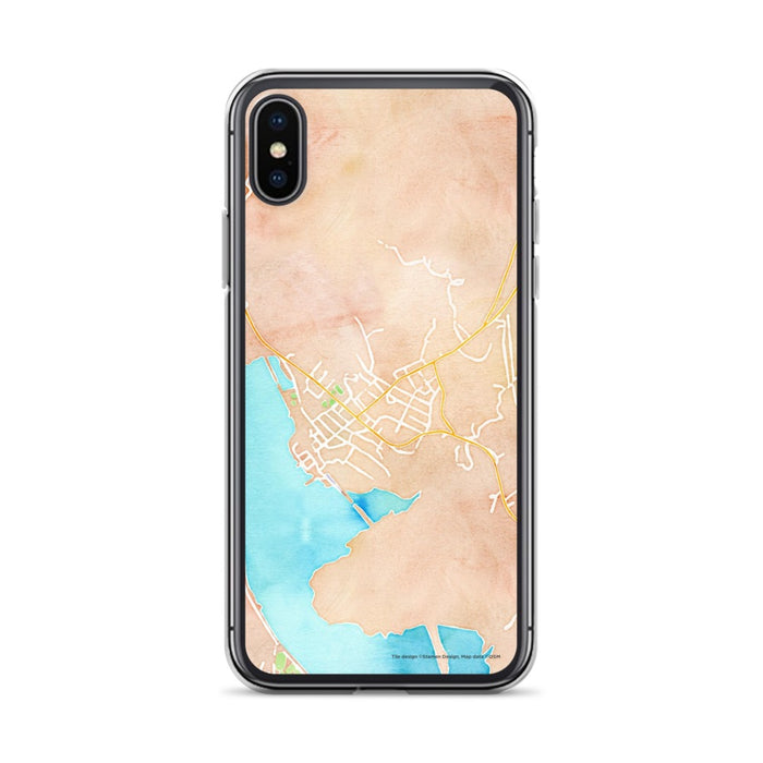 Custom iPhone X/XS Cold Spring New York Map Phone Case in Watercolor