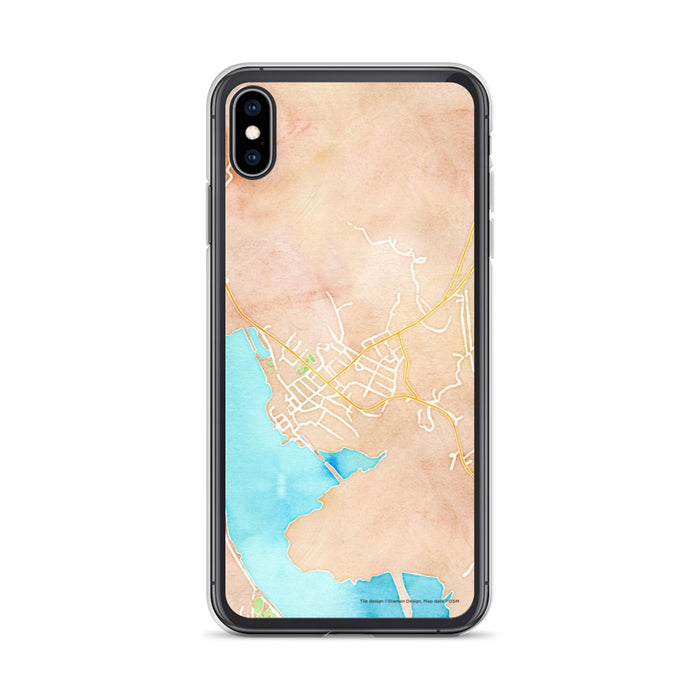 Custom iPhone XS Max Cold Spring New York Map Phone Case in Watercolor