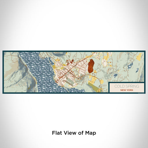 Flat View of Map Custom Cold Spring New York Map Enamel Mug in Woodblock