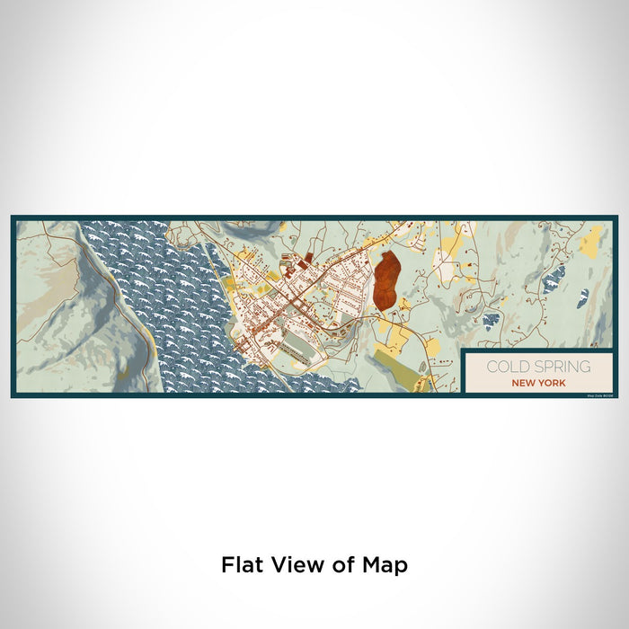 Flat View of Map Custom Cold Spring New York Map Enamel Mug in Woodblock