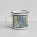 Left View Custom Cold Spring New York Map Enamel Mug in Woodblock