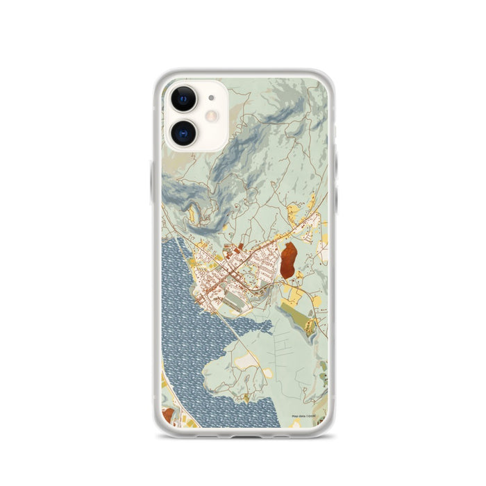 Custom iPhone 11 Cold Spring New York Map Phone Case in Woodblock