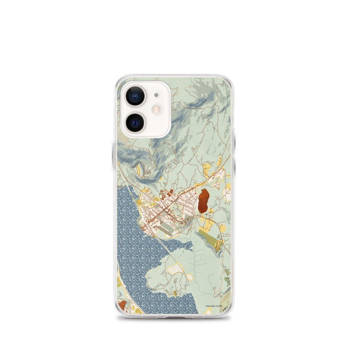 Custom iPhone 12 mini Cold Spring New York Map Phone Case in Woodblock