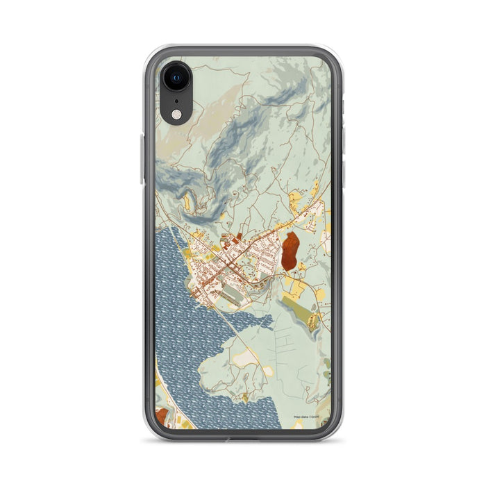 Custom iPhone XR Cold Spring New York Map Phone Case in Woodblock