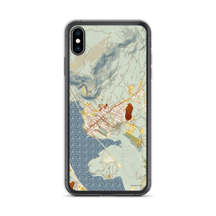 Custom iPhone XS Max Cold Spring New York Map Phone Case in Woodblock