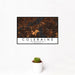 12x18 Coleraine Minnesota Map Print Landscape Orientation in Ember Style With Small Cactus Plant in White Planter