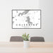24x36 Coleraine Minnesota Map Print Lanscape Orientation in Classic Style Behind 2 Chairs Table and Potted Plant