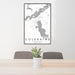 24x36 Coleraine Minnesota Map Print Portrait Orientation in Classic Style Behind 2 Chairs Table and Potted Plant