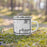 Right View Custom Coleraine Minnesota Map Enamel Mug in Classic on Grass With Trees in Background