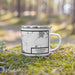 Right View Custom Coleraine Minnesota Map Enamel Mug in Classic on Grass With Trees in Background