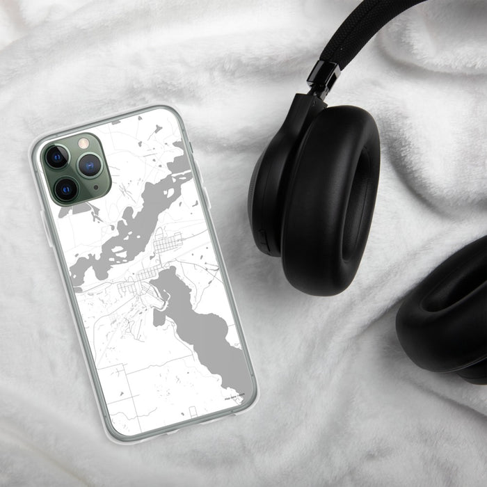 Custom Coleraine Minnesota Map Phone Case in Classic on Table with Black Headphones