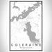 Coleraine Minnesota Map Print Portrait Orientation in Classic Style With Shaded Background