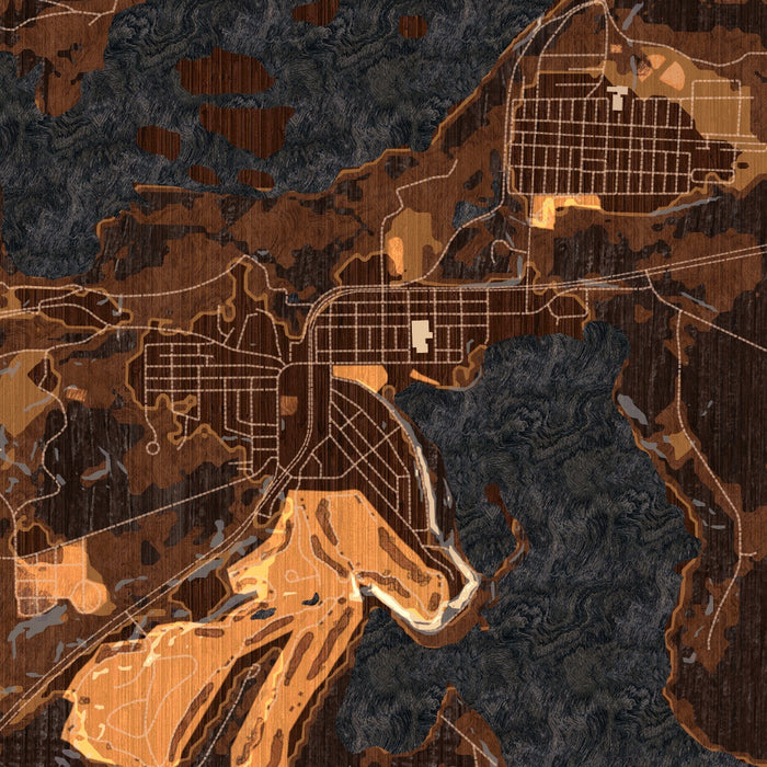 Coleraine Minnesota Map Print in Ember Style Zoomed In Close Up Showing Details