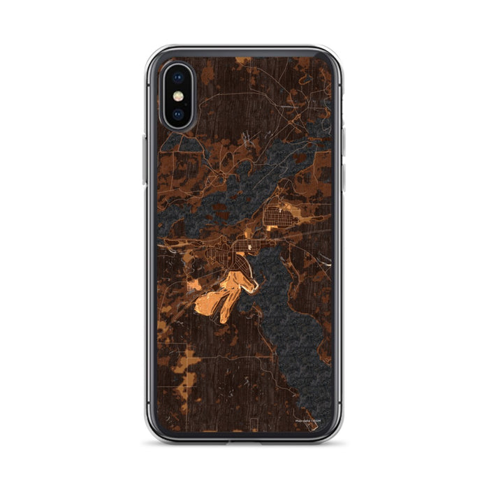 Custom iPhone X/XS Coleraine Minnesota Map Phone Case in Ember