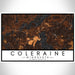 Coleraine Minnesota Map Print Landscape Orientation in Ember Style With Shaded Background