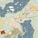 Coleraine Minnesota Map Print in Woodblock Style Zoomed In Close Up Showing Details