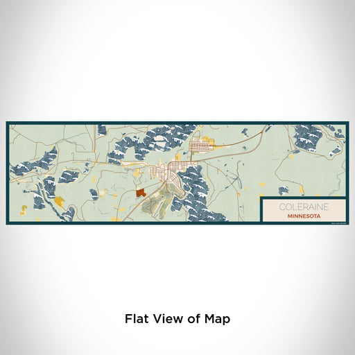 Flat View of Map Custom Coleraine Minnesota Map Enamel Mug in Woodblock