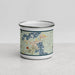 Front View Custom Coleraine Minnesota Map Enamel Mug in Woodblock