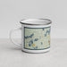 Left View Custom Coleraine Minnesota Map Enamel Mug in Woodblock