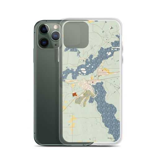 Custom Coleraine Minnesota Map Phone Case in Woodblock