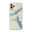 Custom iPhone 11 Pro Max Coleraine Minnesota Map Phone Case in Woodblock