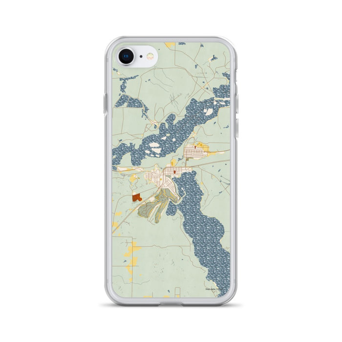 Custom iPhone SE Coleraine Minnesota Map Phone Case in Woodblock