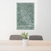 24x36 College Station Texas Map Print Portrait Orientation in Afternoon Style Behind 2 Chairs Table and Potted Plant