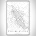College Station Texas Map Print Portrait Orientation in Classic Style With Shaded Background