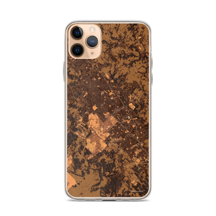 Custom College Station Texas Map Phone Case in Ember