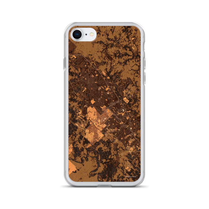 Custom College Station Texas Map iPhone SE Phone Case in Ember