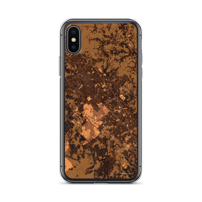 Custom College Station Texas Map Phone Case in Ember