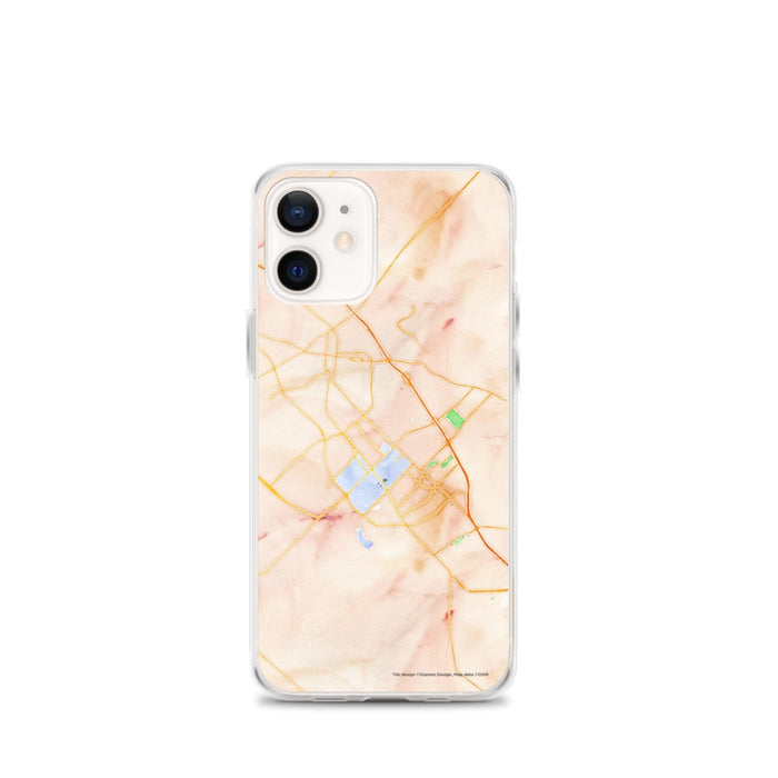 Custom College Station Texas Map iPhone 12 mini Phone Case in Watercolor