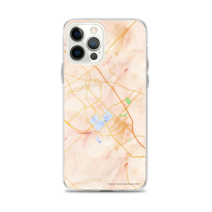 Custom College Station Texas Map iPhone 12 Pro Max Phone Case in Watercolor