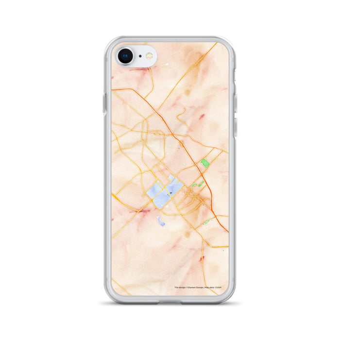 Custom College Station Texas Map iPhone SE Phone Case in Watercolor
