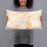 Person holding 20x12 Custom College Station Texas Map Throw Pillow in Watercolor