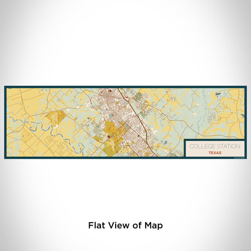 Flat View of Map Custom College Station Texas Map Enamel Mug in Woodblock