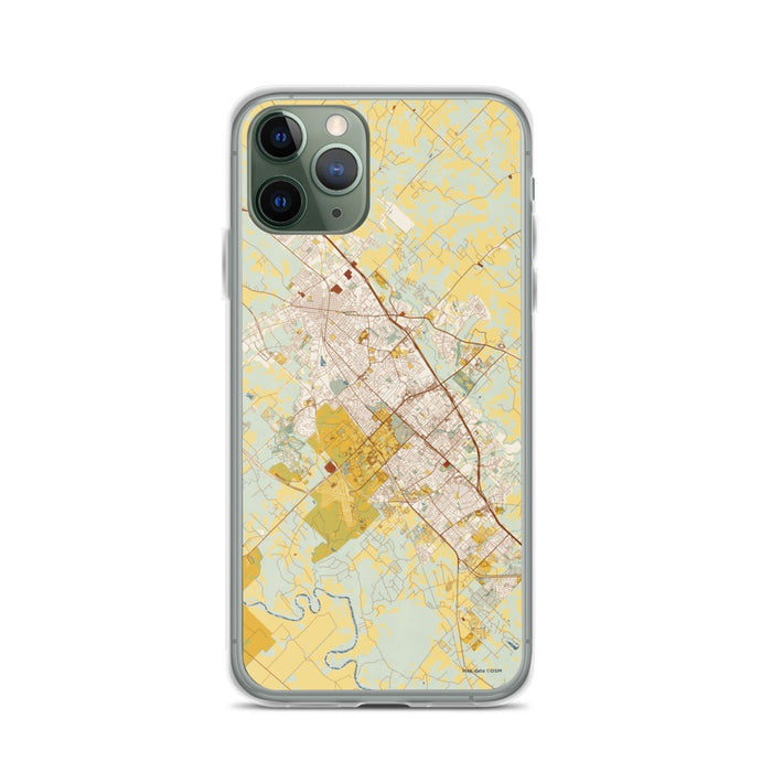 Custom College Station Texas Map Phone Case in Woodblock