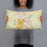 Person holding 20x12 Custom College Station Texas Map Throw Pillow in Woodblock