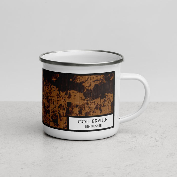 Right View Custom Collierville Tennessee Map Enamel Mug in Ember