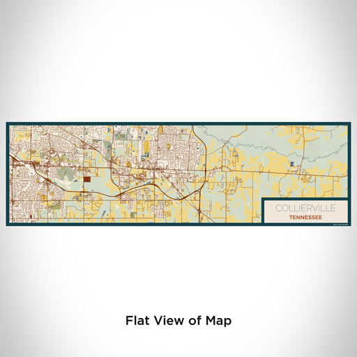 Flat View of Map Custom Collierville Tennessee Map Enamel Mug in Woodblock
