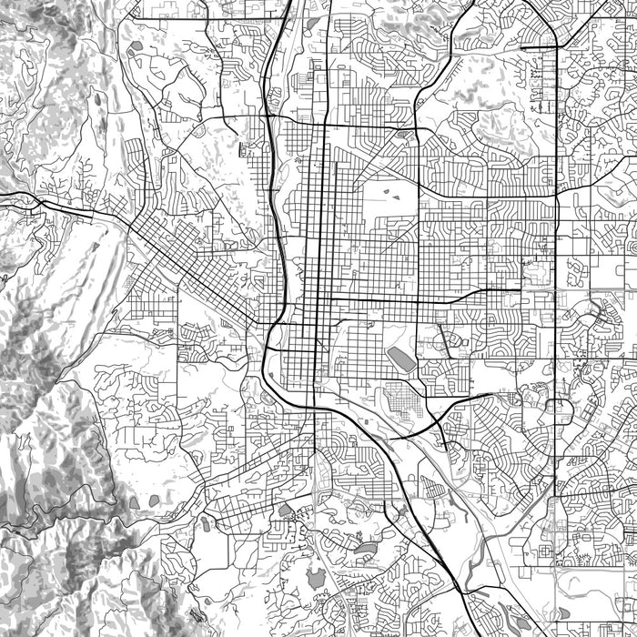 Colorado Springs Colorado Map Print in Classic Style Zoomed In Close Up Showing Details